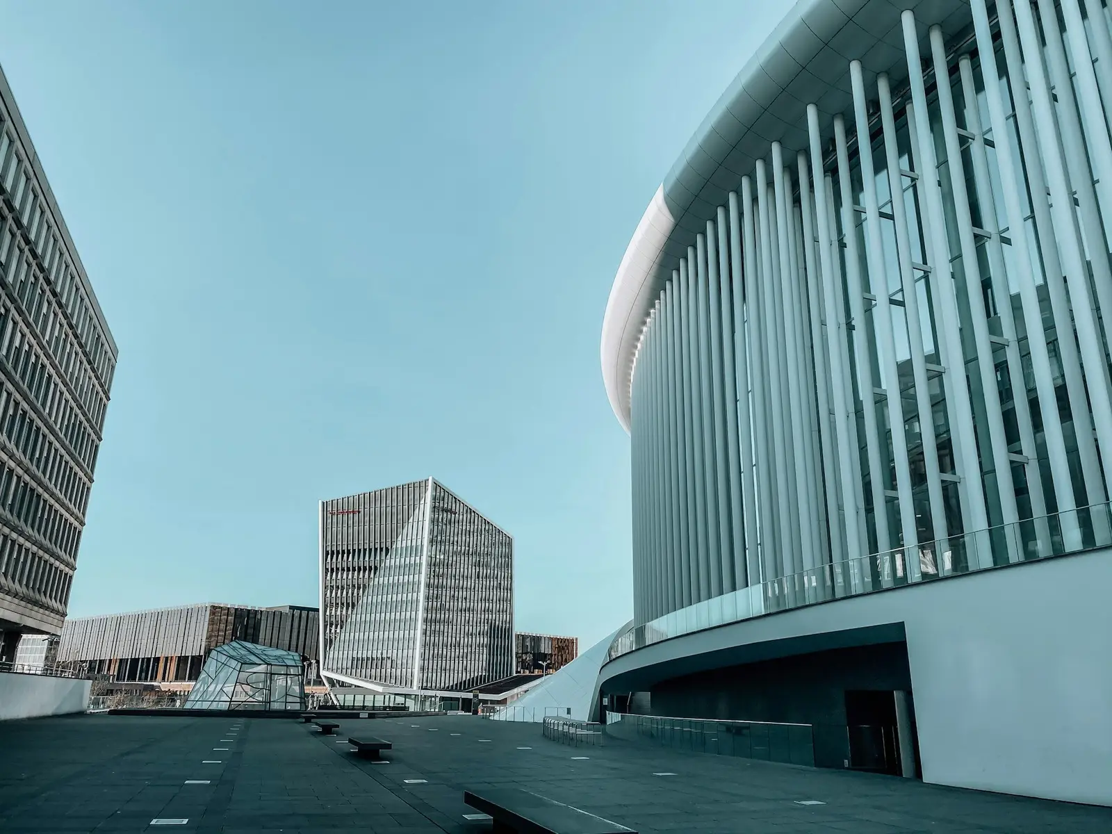 Luxembourg Philharmonie and city buildings